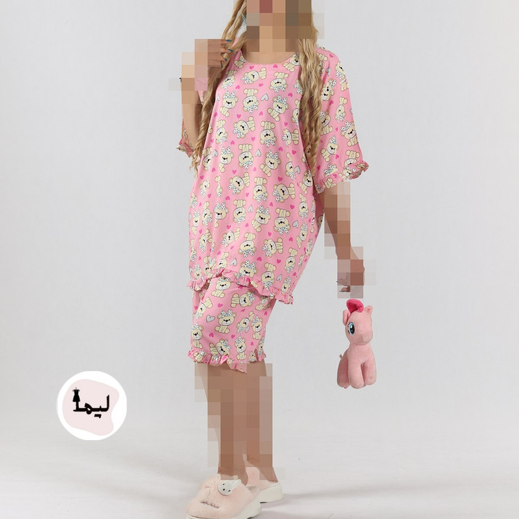 ست تیشرت شلوارک زنانه عروسکی